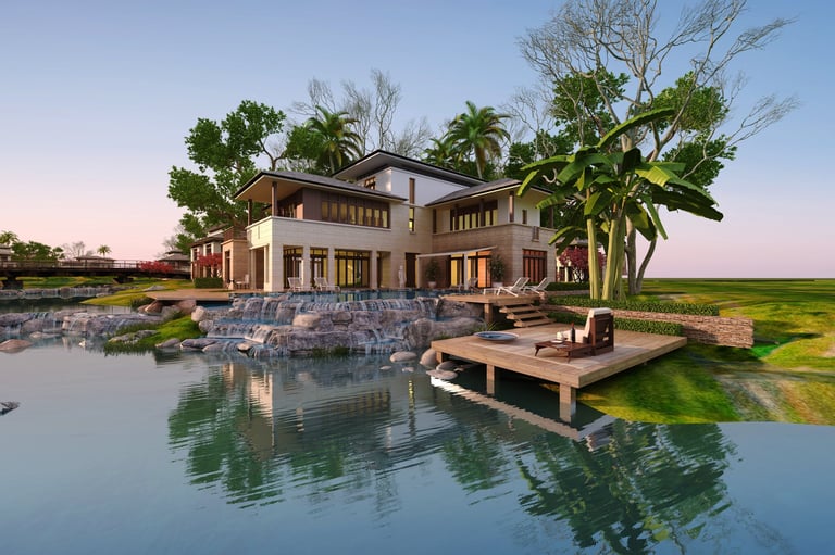 Lake villa house